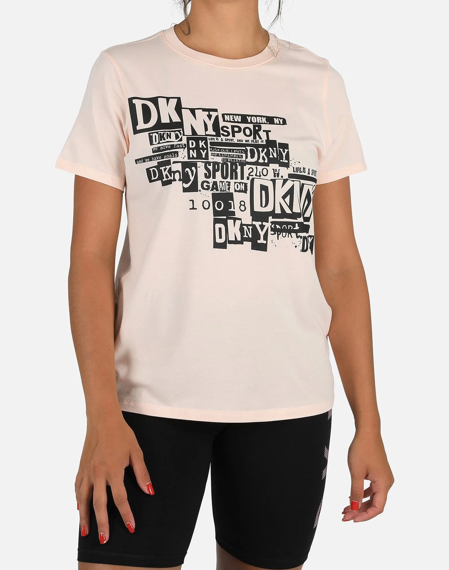 Dkny NEWSPAPER PRINT LOGO TEE