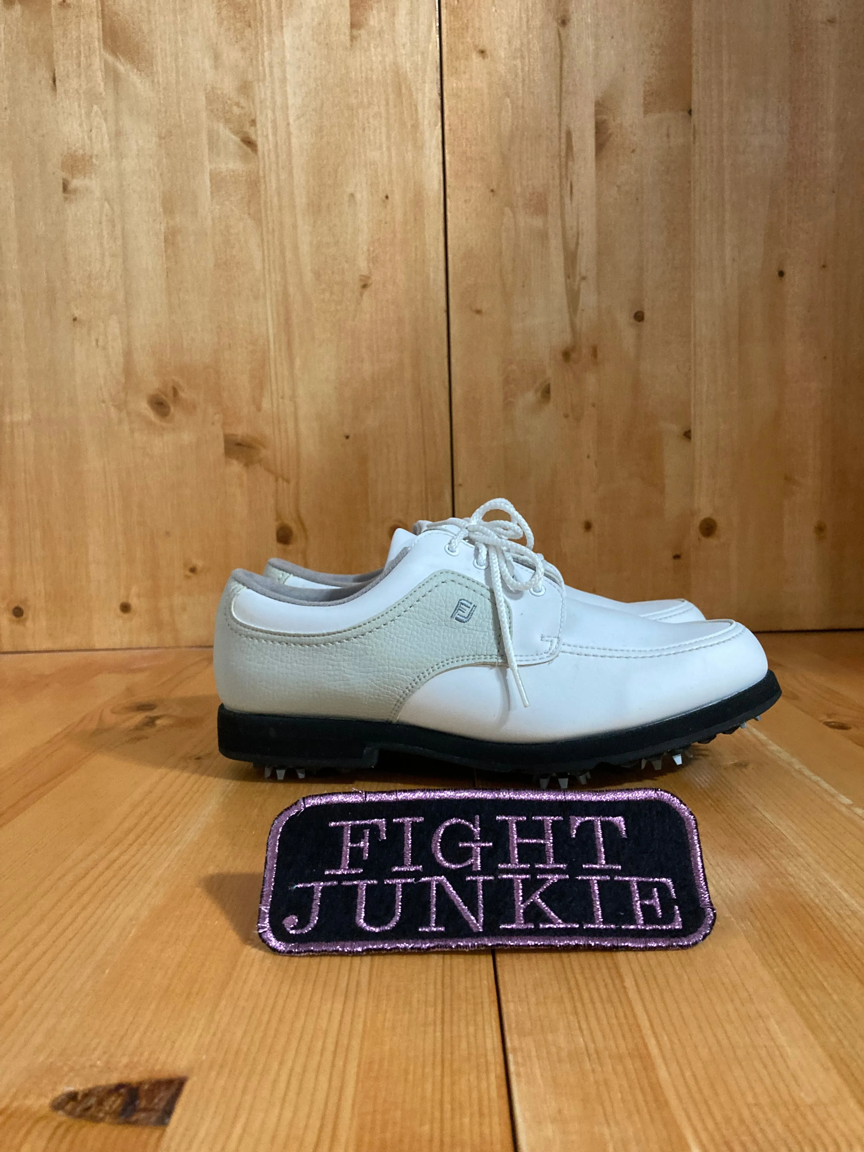 FOOTJOY GREENJOYS Women Size 8M Leather Golf Shoes Sneakers White 48704