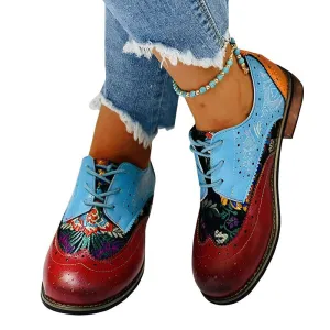 Multicolor Vintage Printed Flat Shoes