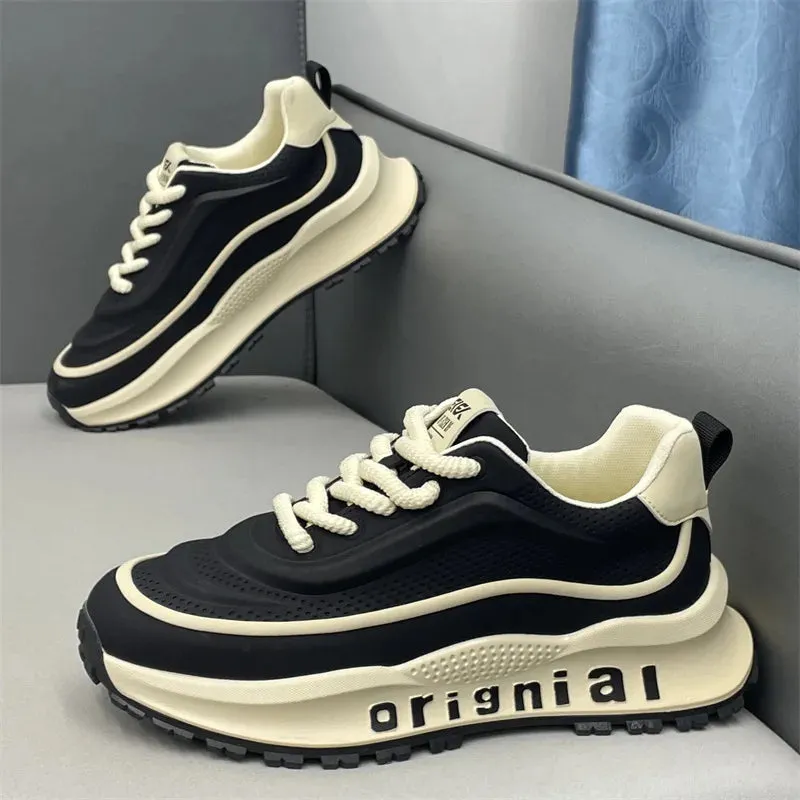 New Sneakers Men Wear resistant Anti slip Breathable Running Shoes Thick soled Height Boosting Casual Shoes Zapatos para hombres