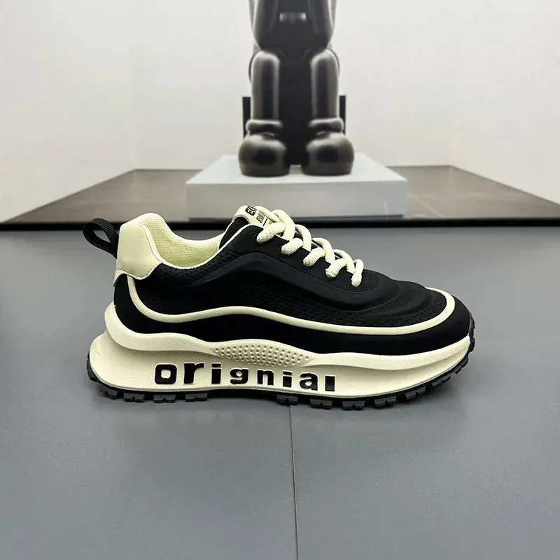 New Sneakers Men Wear resistant Anti slip Breathable Running Shoes Thick soled Height Boosting Casual Shoes Zapatos para hombres