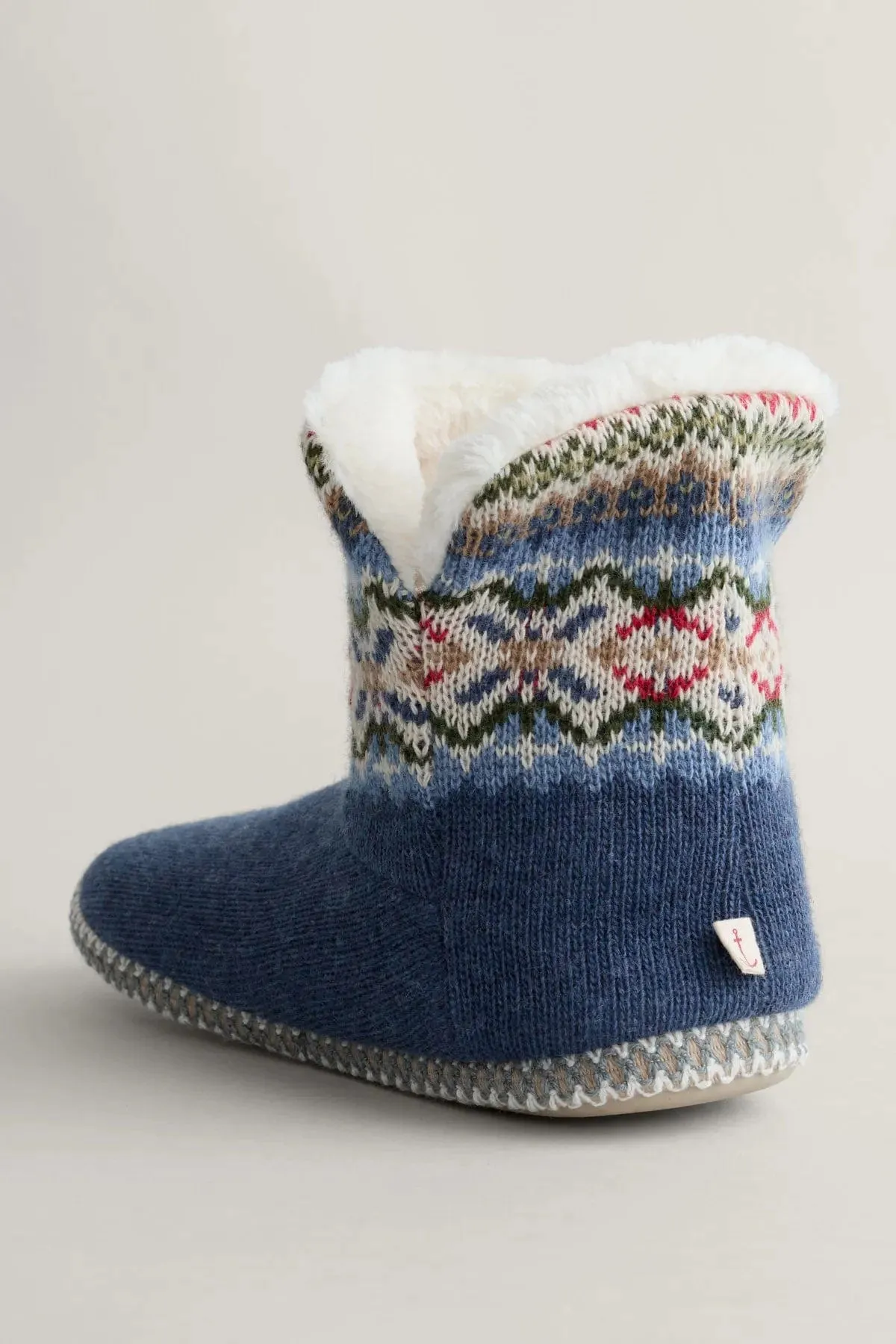 Snooze Slipper Booties - Fence Floral Blue Ink Mix