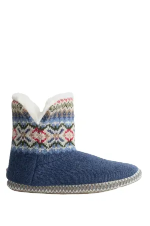 Snooze Slipper Booties - Fence Floral Blue Ink Mix
