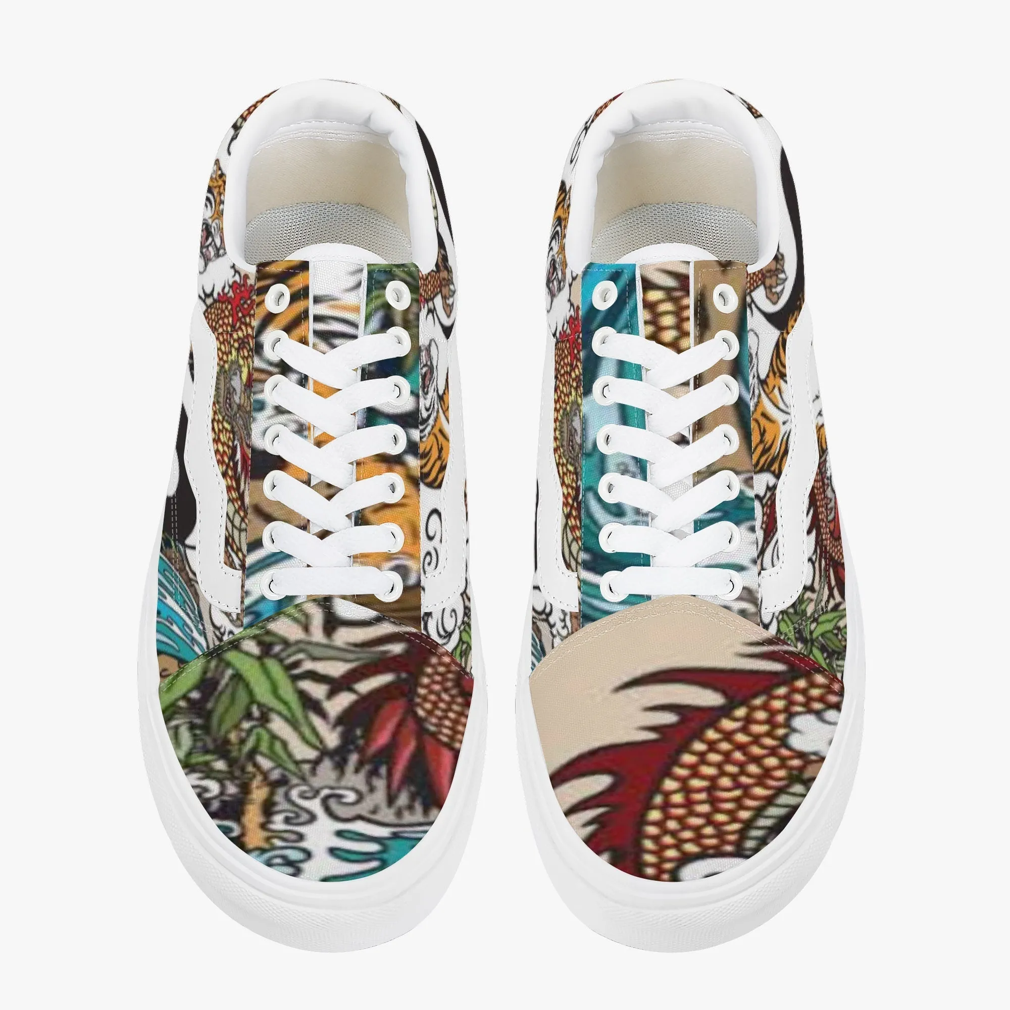 Tiger Stripes Trendy Low-Top Canvas Sneakers
