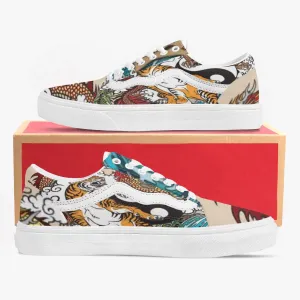 Tiger Stripes Trendy Low-Top Canvas Sneakers