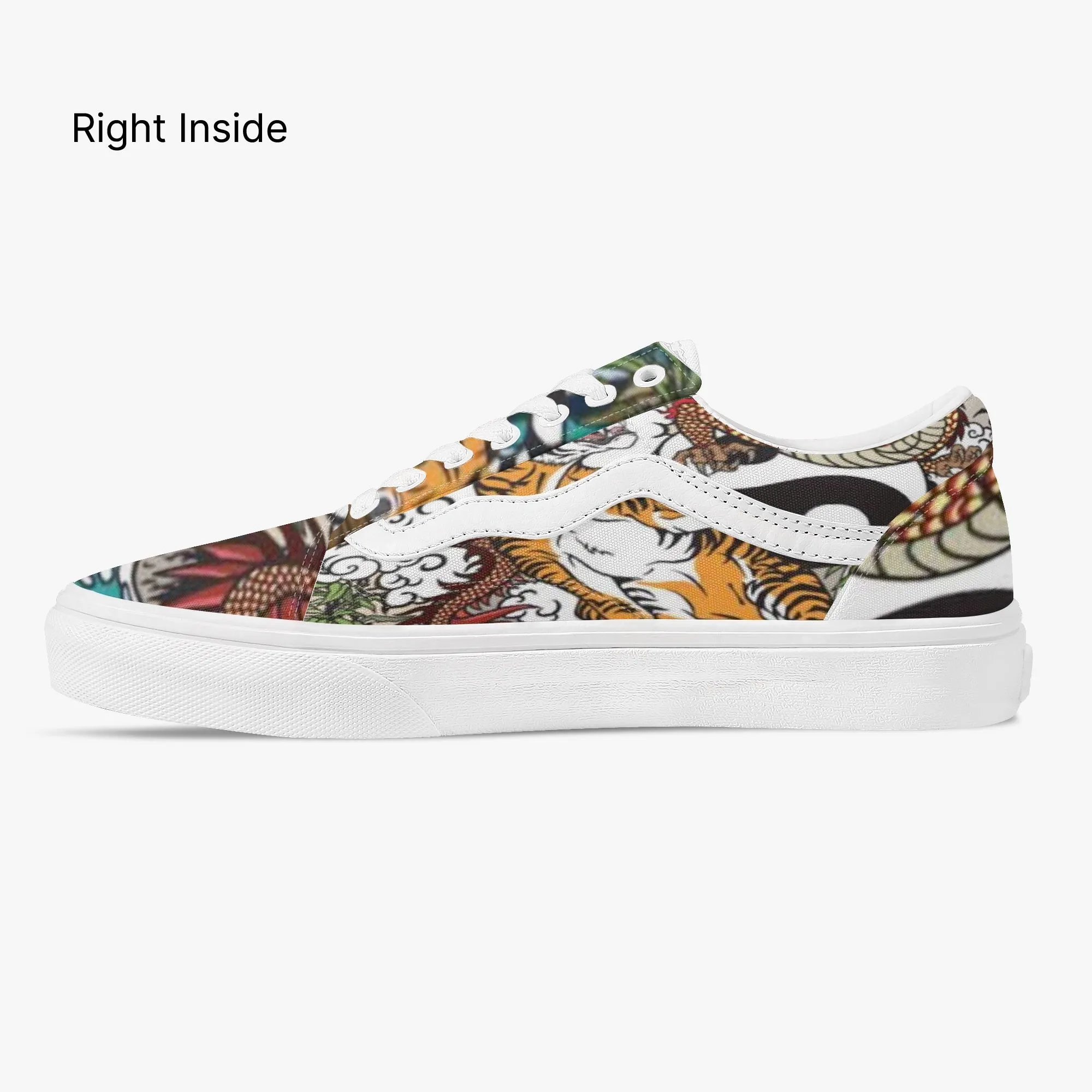 Tiger Stripes Trendy Low-Top Canvas Sneakers