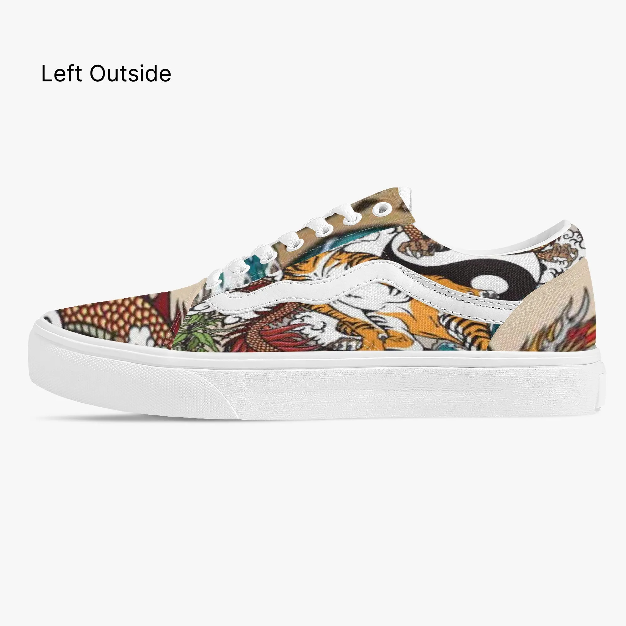 Tiger Stripes Trendy Low-Top Canvas Sneakers