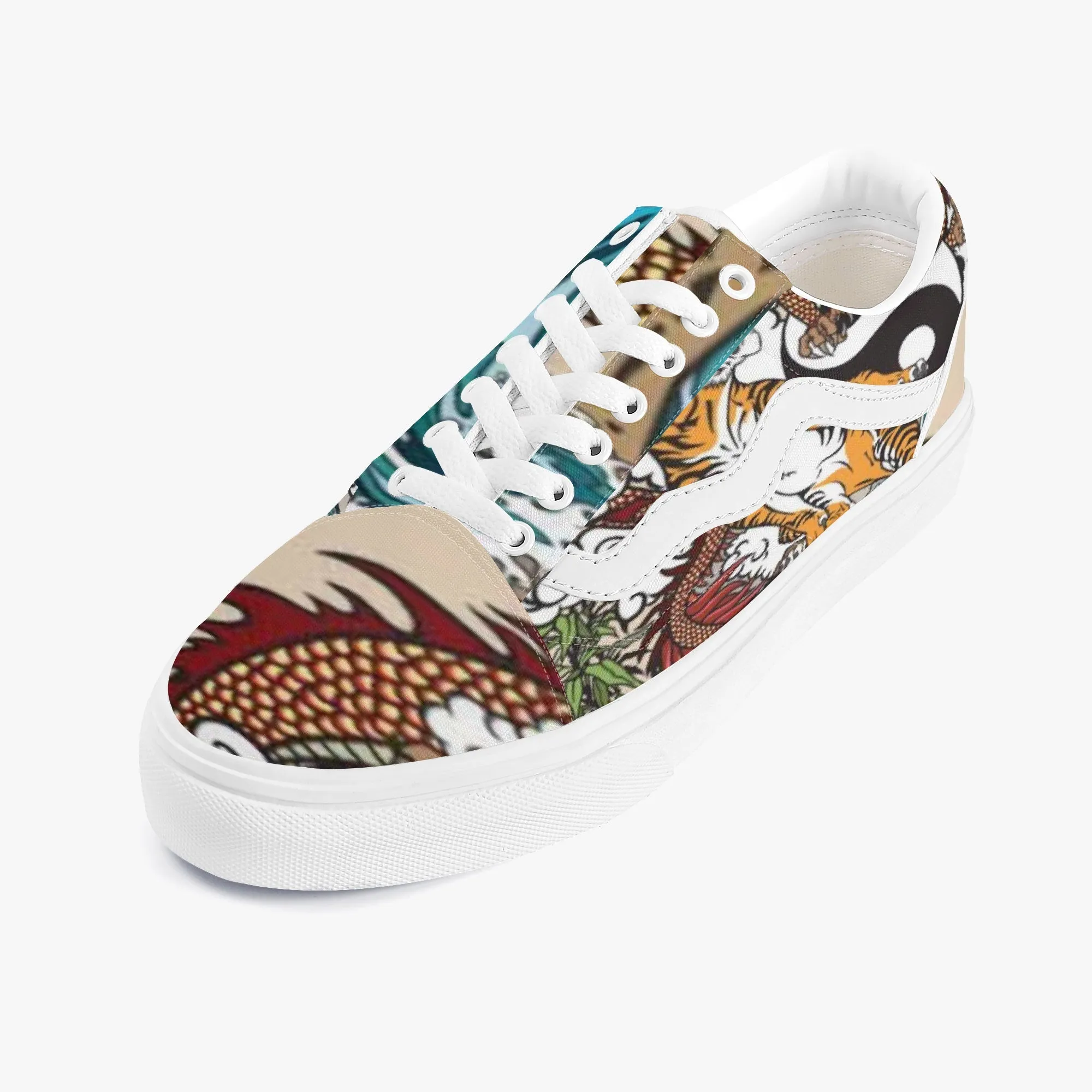 Tiger Stripes Trendy Low-Top Canvas Sneakers