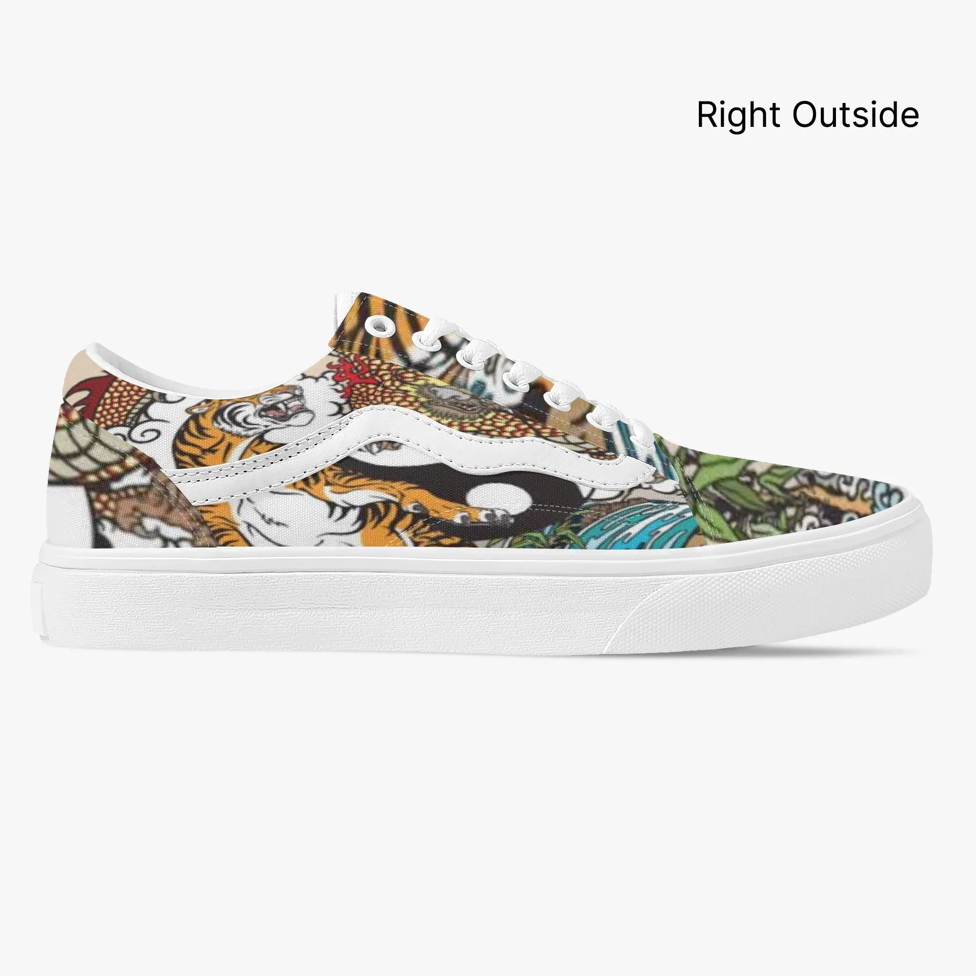 Tiger Stripes Trendy Low-Top Canvas Sneakers