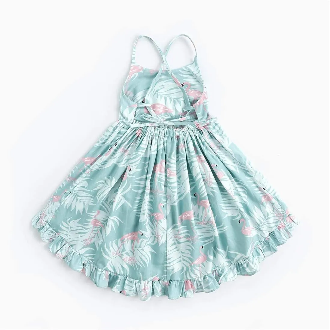 Vintage Floral Girls Dress Summer Casual Cotton Baby Dress