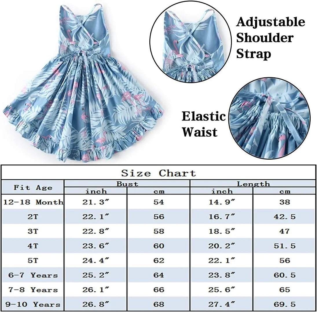 Vintage Floral Girls Dress Summer Casual Cotton Baby Dress