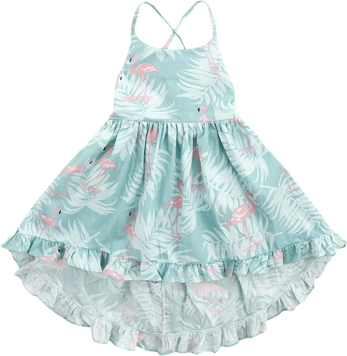 Vintage Floral Girls Dress Summer Casual Cotton Baby Dress