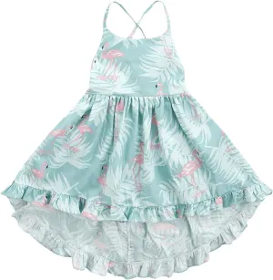 Vintage Floral Girls Dress Summer Casual Cotton Baby Dress